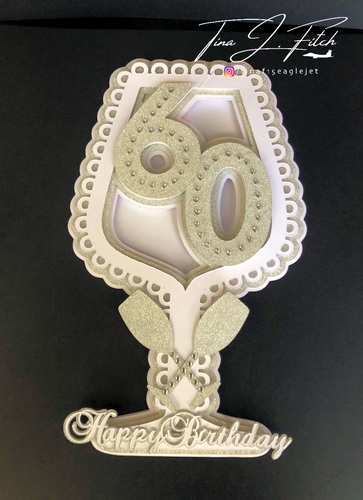 Birthday 60th Glass Card TF0694, All Formats