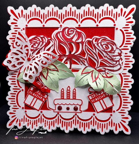 Rose Birthday Luminaire Card TF0721, All Formats