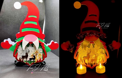 Gnome Scene Luminaire Card  TF0739, All Formats