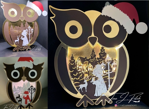 Christmas Owl Luminaire Card TF0738, All Formats