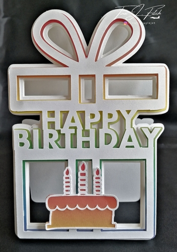 Birthday Present Shaped card TF0406, All Formats