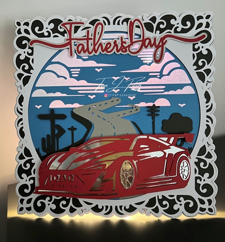Fathers Day Race Car Luminaire Card TF0763, ALL Formats