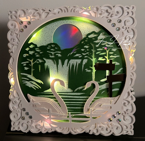 Waterfall Swan Luminaire Card TF0764, All Formats