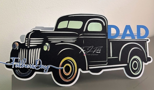 Fathers Day Old Car Card Template TF0771, Cutting Files