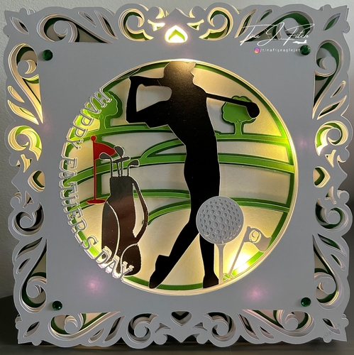 Happy Fathers Day Golf Luminaire Card TF0775, All Fomats