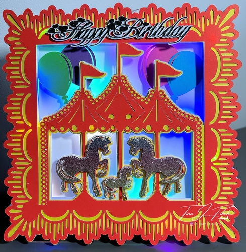 Birthday Carousel card Luminaire TF0749, All Formats