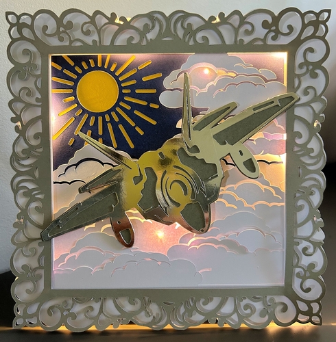F22 Raptor Luminaire Card Template TF0787. Cutting Files, All Formats