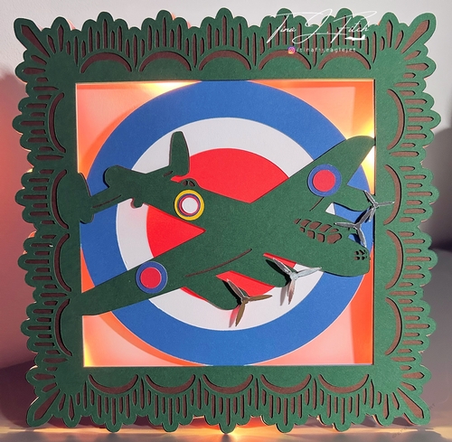 Lancaster Bomber Luminaire Card Template TF0789, Cutting Files, All Formats