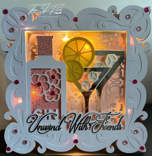 Unwind With Friends Luminaire Card Template, TF0790, Cutting Files, All Formats