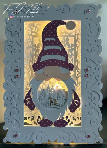 Gnome Castle Luminaire Card Template TF0794, Cutting Files, All formats