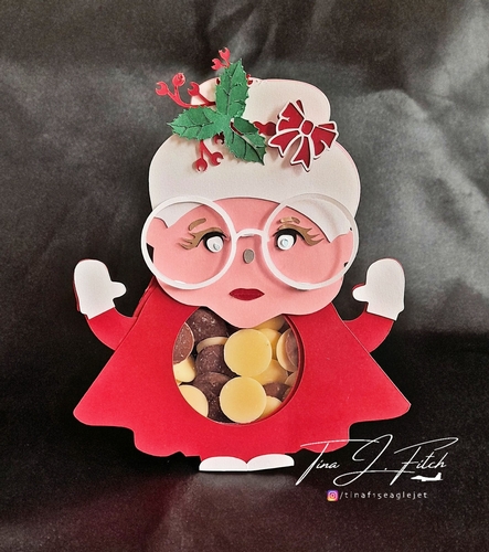 Mrs Claus Mini Egg/sweets/candy/chocolate Holder TF0495 All formats
