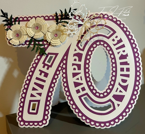 70th Wife Card Template TF0800, Cutting Files, All formats