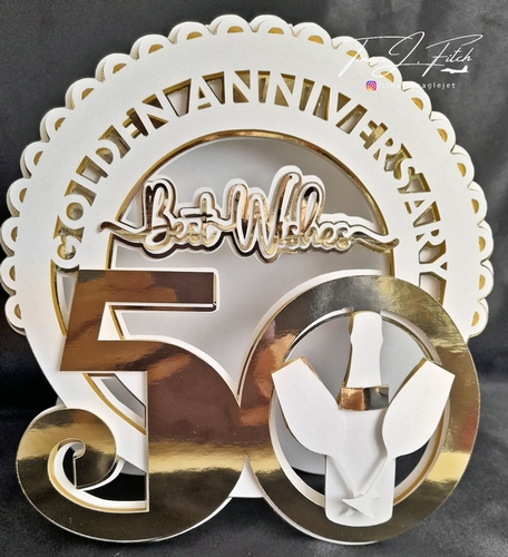Golden Anniversary Layered Card TF0498, All Formats