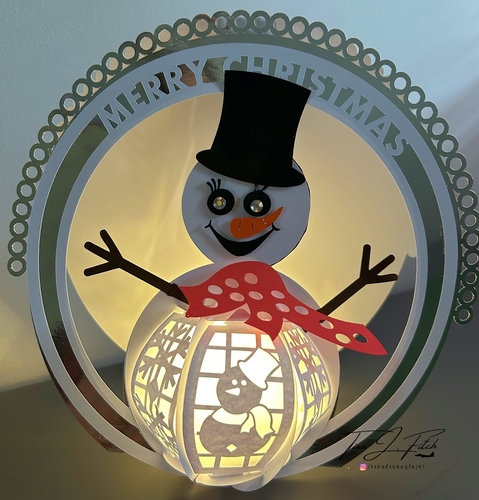 Snowman Christmas Lantern Card Template TF0810, All Formats
