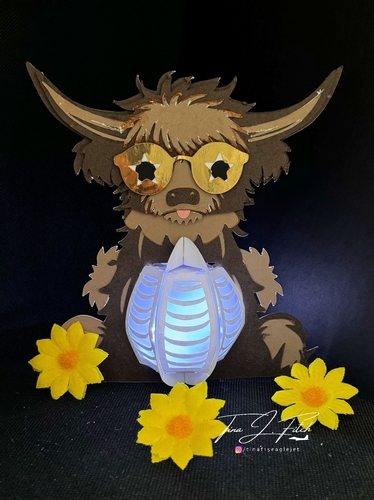 Highland Cow Lantern Template TF0807, All formats
