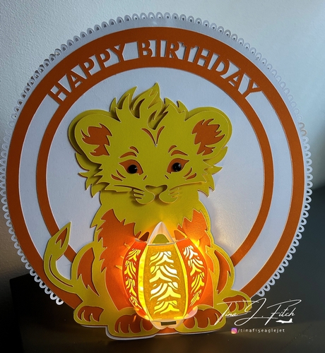 Birthday Lion Lantern Card Template TF0812, All formats