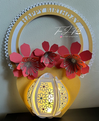 Birthday Flower Lantern Template TF0806,, All formats