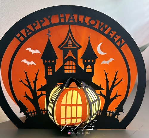 Halloween House Lantern Template TF0818, Cutting Files 