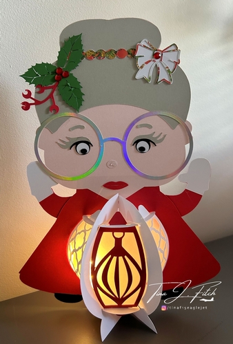 Mrs Clause Christmas Lantern Template TF0807, Cutting Files, 