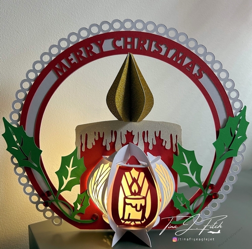 Christmas Candle Lantern Template TF0817, Cutting Files , All formats