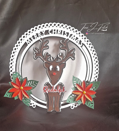 Poinsettia Reindeer Card TF0593, All Formats