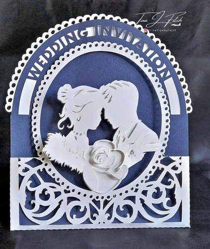 Bride and Groom Fronted Pocket Wedding invite TF0589, All Formats