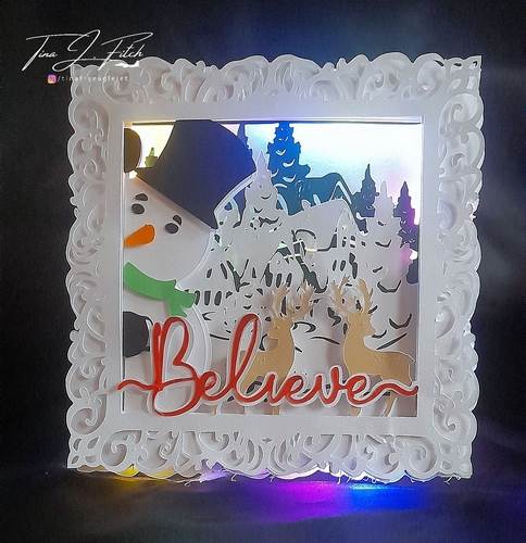 Peeping Snowman Luminaire Card TF0610, All Formats