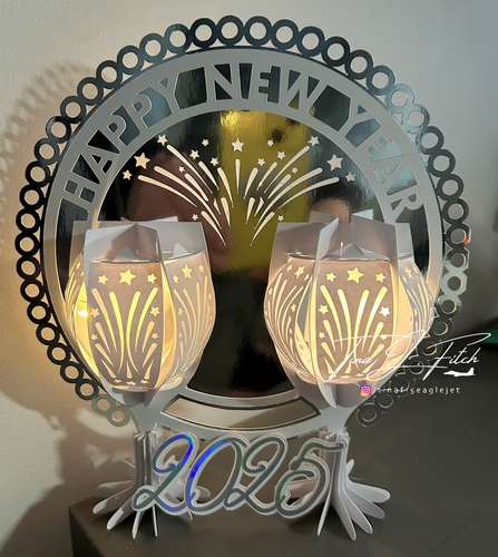 Happy New Year Lantern Card Template TF0832. All formats