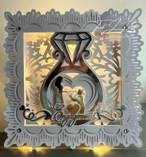 Engagement Luminaire Card Template TF0835, Cutting Files, All Formats