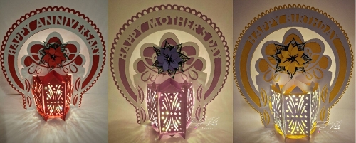 Birthday, Anniversary,Mothers Day Present Lantern Card Template TF0838, All Formats