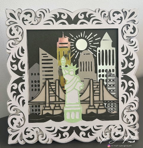 New York Luminaire Shadow Box Card Template TF0840, All Formats