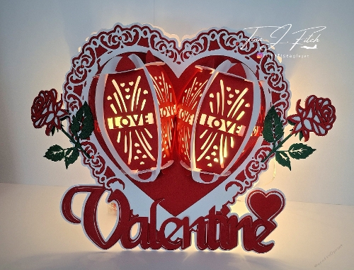 Valentine Heart Lantern Card Template TF0848, All  Formats