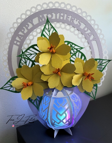 Mothers Day Daffodil Lantern Card TF0824, All Formats