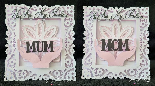 Cupped Mum/Mom Layered Card TF0661,All Formats