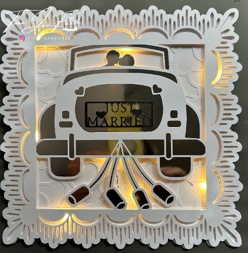 Just Married Luminaire Card Template TF0864, Cutting Files  All formats