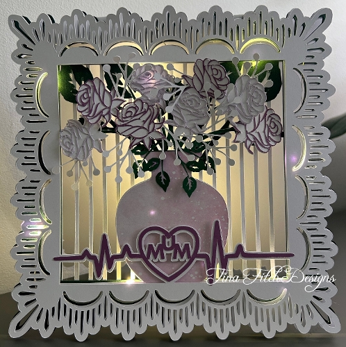 Mum,Floral Vase card Luminaire Template TF0865, Cutting Files All Formats