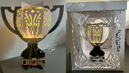 Fathers Day ~Birthday Trophy & Box Template TF08867, All formats