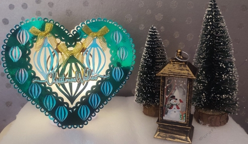 Christmas Heart Bauble Card Template TF0872, All Formats