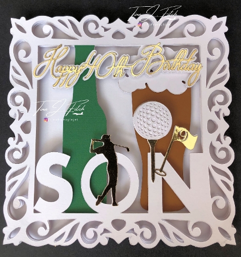 40th Birthday Son Golf Card TF0728. Cutting Files  All formats
