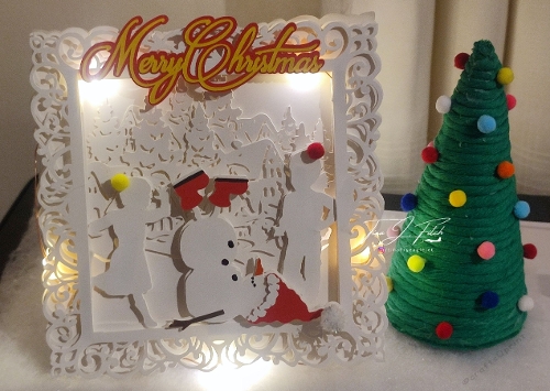 Laying Snowman Luminaire Card Template TF0877, All Formats
