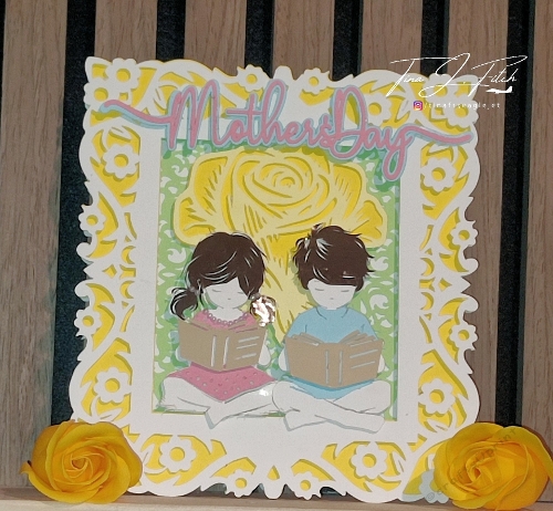 Mothers Day Children Card Template TF0892, Cutting Files All Formats