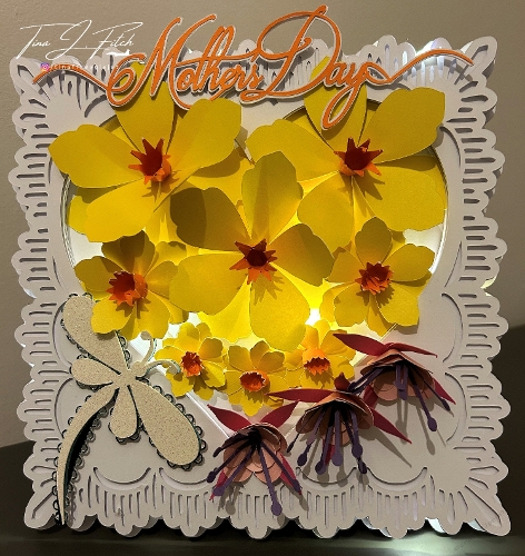 Daffodil Mother Layered Luminaire Card TF0758, All Formats