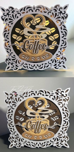 Coffee Layered Luminaire Card TF0752, All Formats