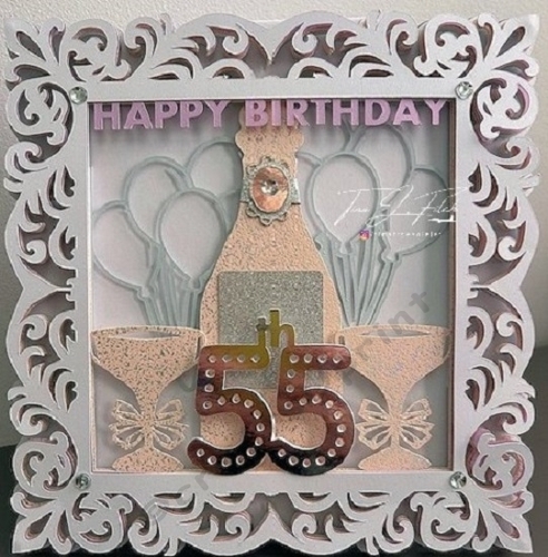55th Birthday Luminaire card TF0746, All Formats