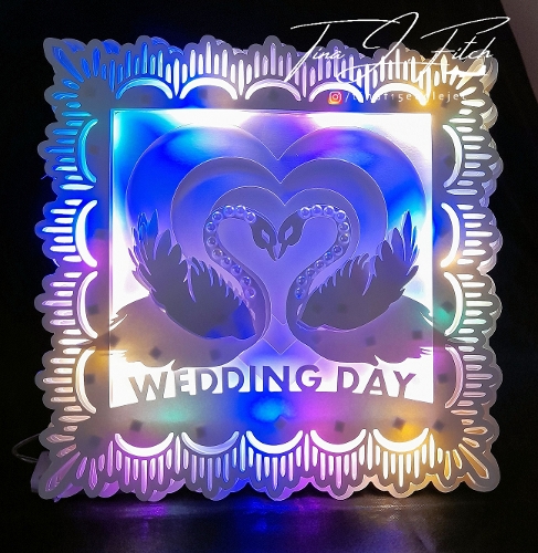Wedding Swan Luminaire Card TF0446, All Formats