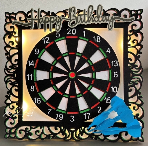 Fathers Day/ Birthday Dart Board Luminare Card Template TF0752, All frormats