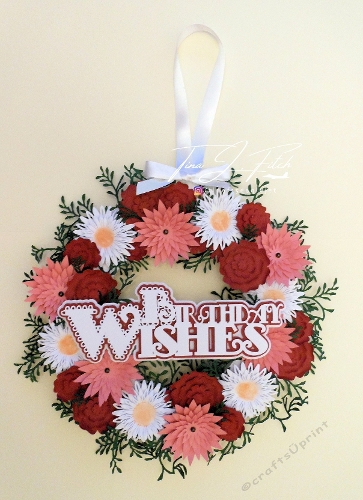 Scalloped Birthday Summer Flower Wreath, All formats