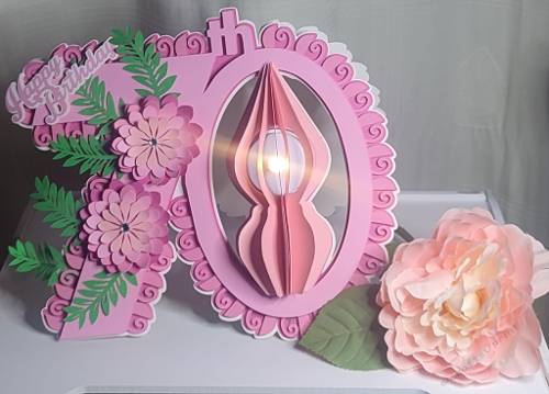 70th Candle Luminaire Card  Template TF0898, All Formats