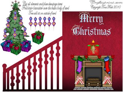 Christmas Stairs Red Glow
