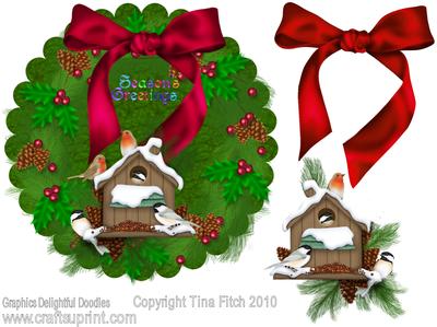 Green Wreath Christmas Card